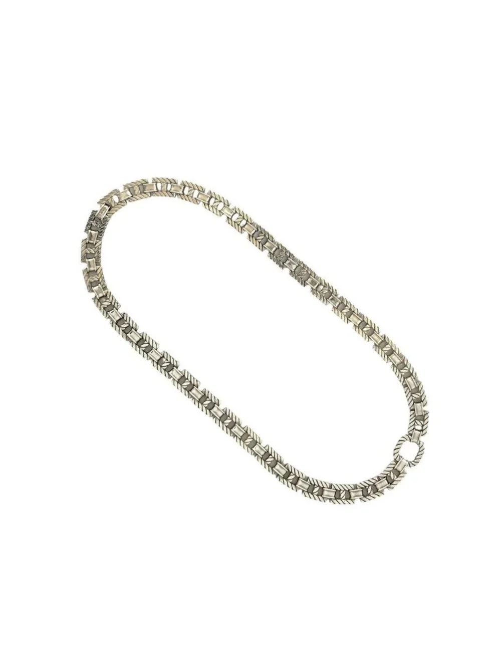 Hermes Gran Sport Vintage Silver 800 Necklace Choker Pendant